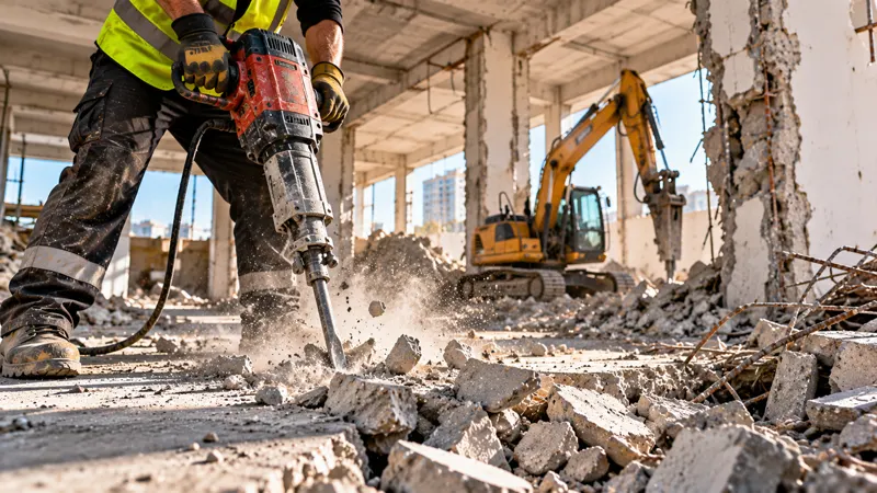 Kırıcı ile beton kırımı